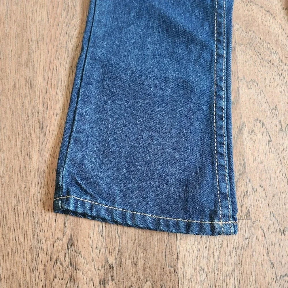 OshKosh Bgosh Toddler Girls 3T Dark Wash Embroidered Floral Jeans Adj. Waist 312